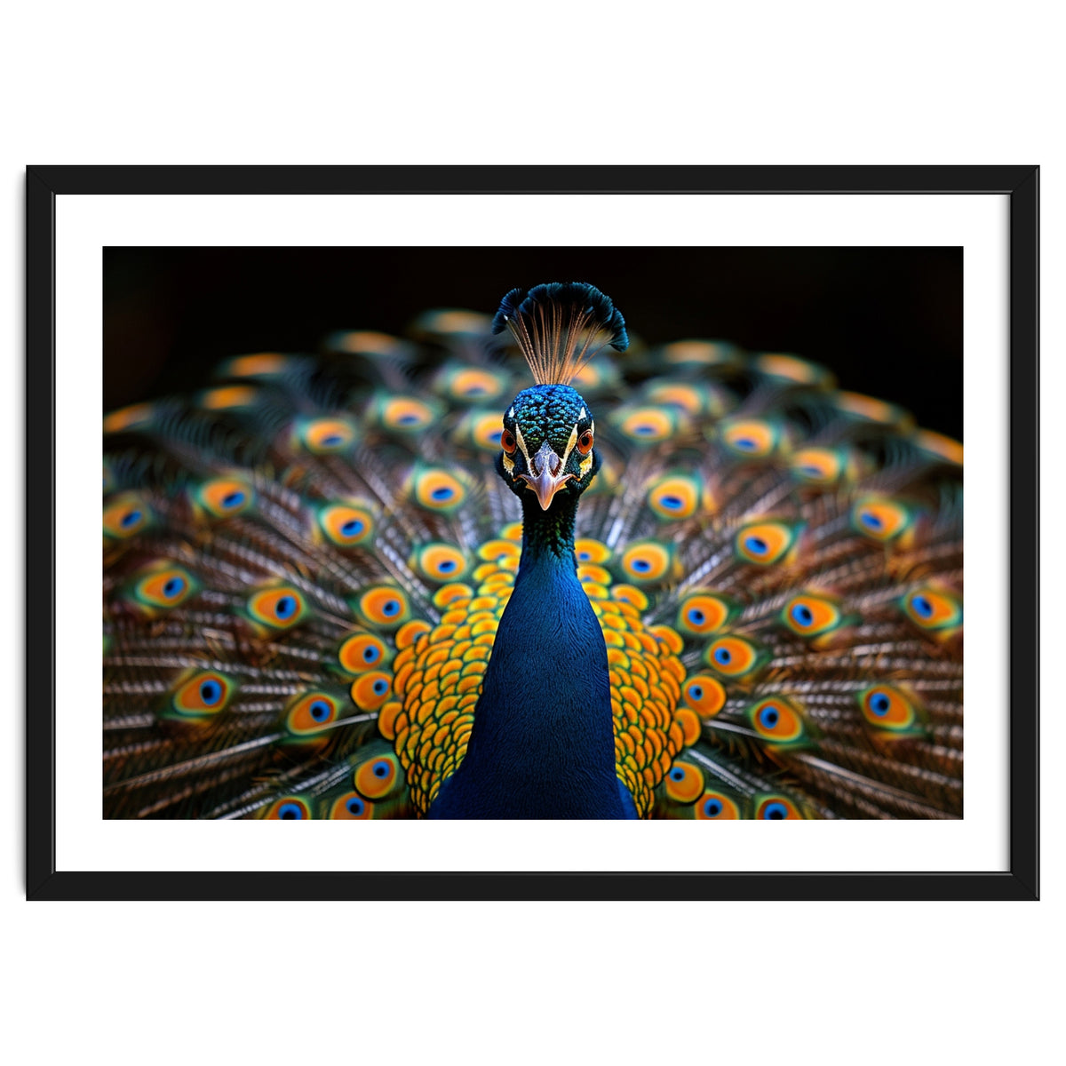 Close Up Peacock Displaying Its Feathers
