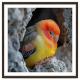 Cute Lovebird Perched On A Rock In A Cave thumbnail
