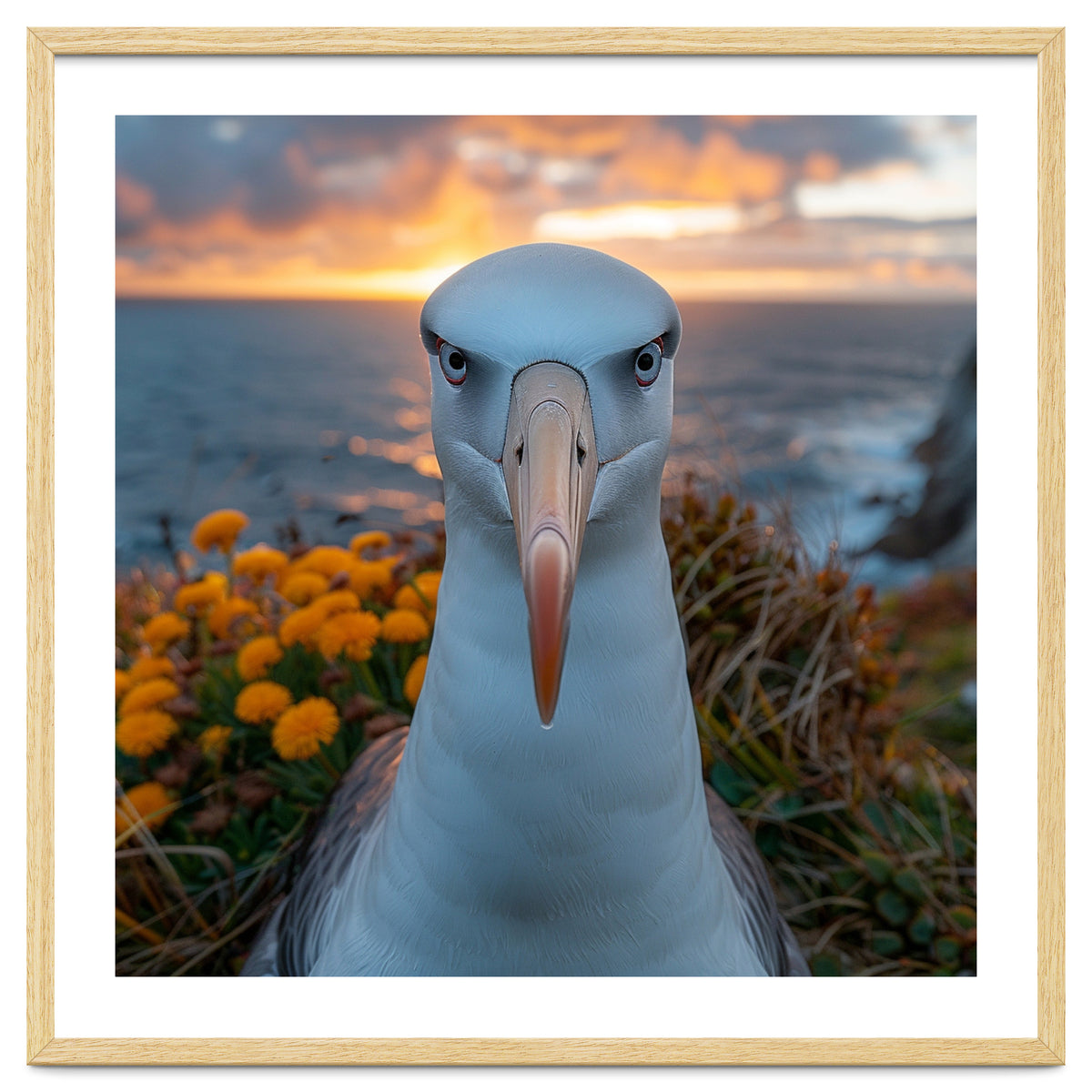 Albatross Bird With Intense Gaze By The Sea