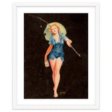 Happy Pinup Girl With A Fishing Stick thumbnail