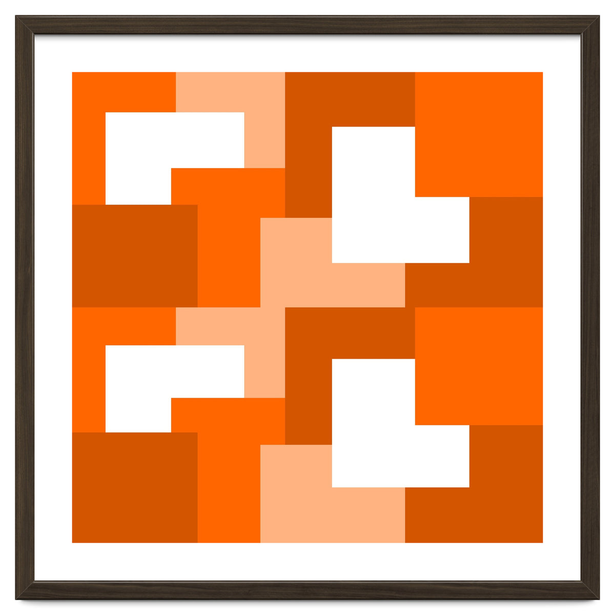 Orange Abstract Square Tiles