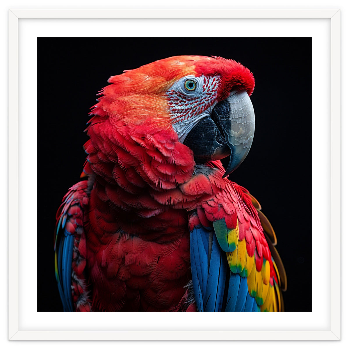 Scarlet Macaw Parrot Close Up Portrait