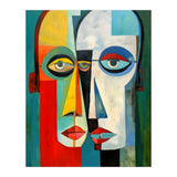 INSEPERABLE #02, Abstract robotic looking heads merged in bright vivid hues with emphasis on the eyes. (Print Only) thumbnail
