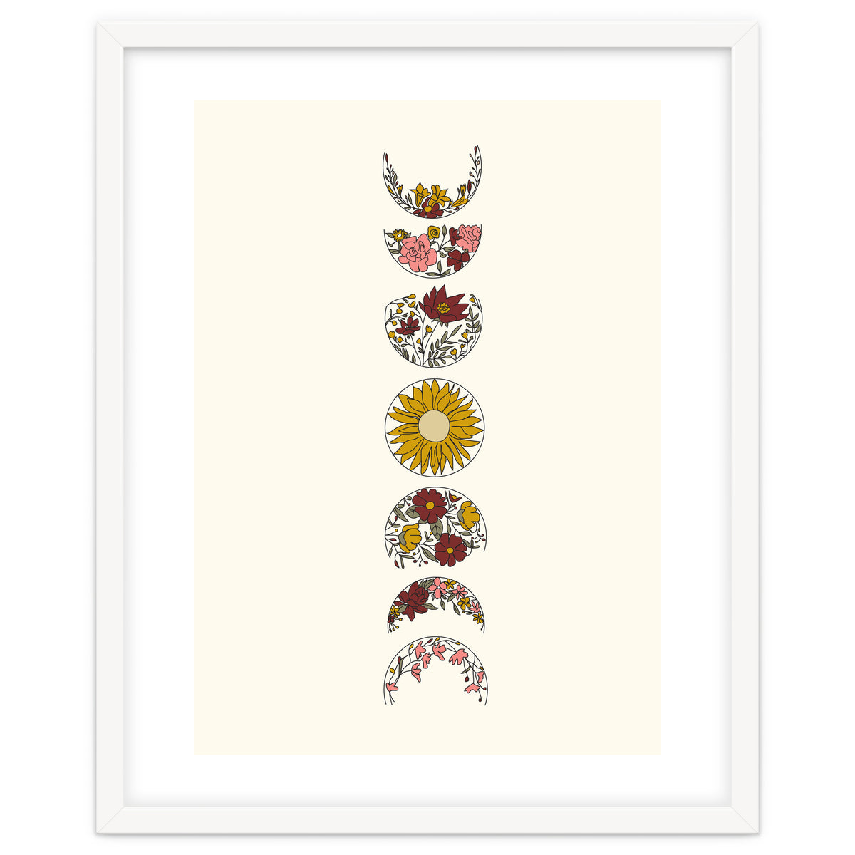 Floral Phases Of The Moon