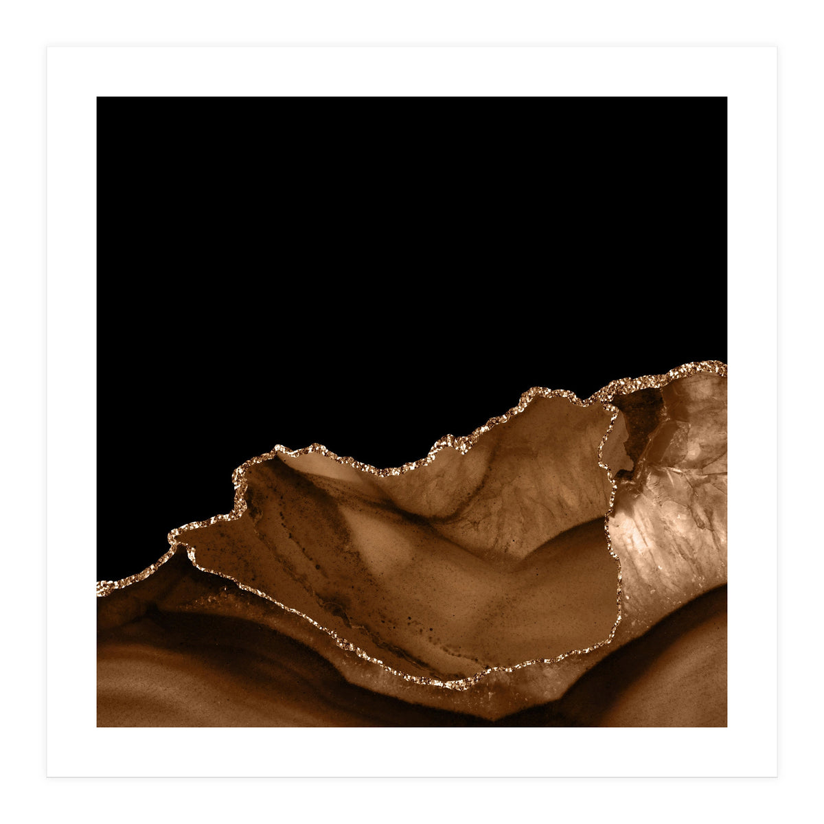 Brown & Gold Agate Texture 06 (Print Only)