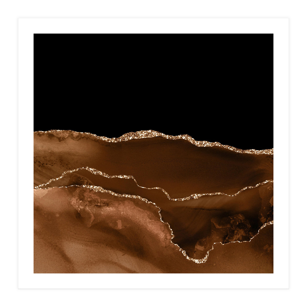 Brown & Gold Agate Texture 07 (Print Only)