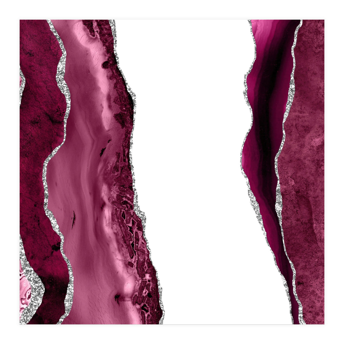 Burgundy & Silver Agate Texture 06  (Print Only)