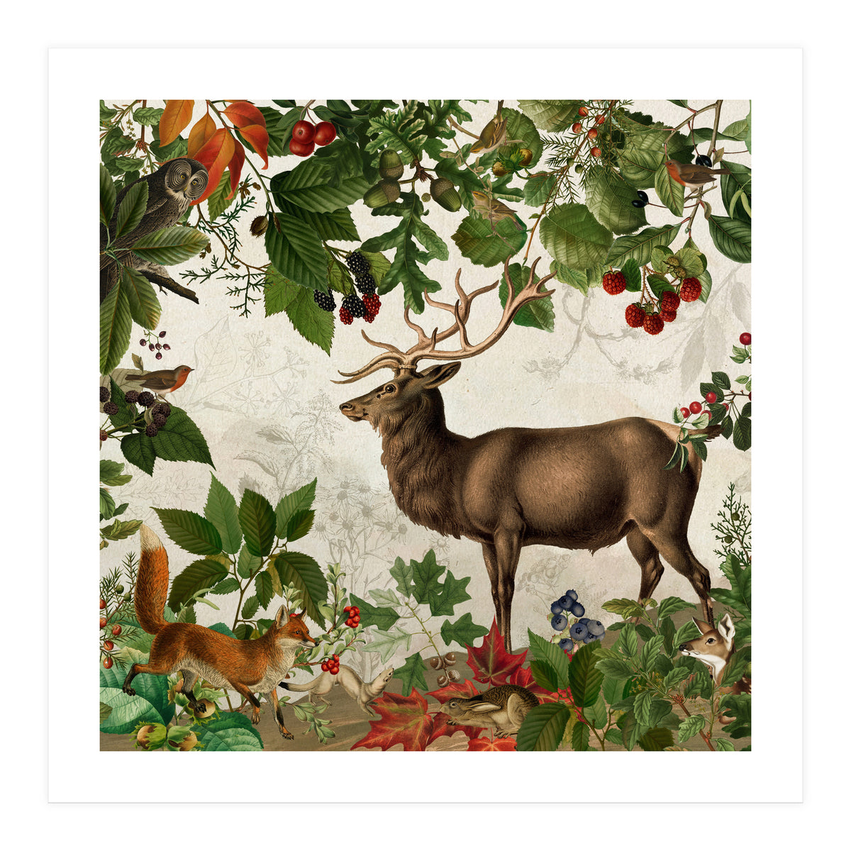 Nostalgic Autumn guardians of the forest 1 (Print Only)