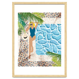 Click, Summer Travel Poolside Swim, Moroccan Tiles Staycation Vacation Holiday, Bohemian Woman Swimsuit Fashion Pose thumbnail