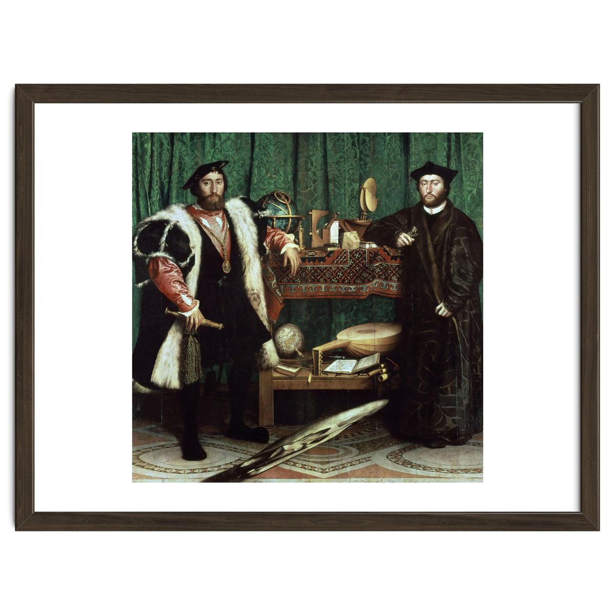 Germany school. The Ambassadors (with anamorphosis in the lower part of the painting). 1533. Oil ...