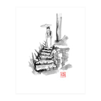 woman Descending Stairs (Print Only)