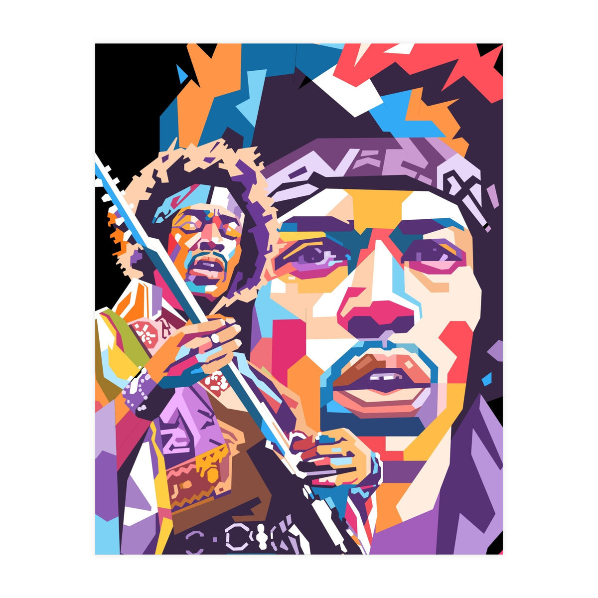 Jimi Hendrix wpap art (Print Only)