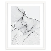 Abstract Black And White Flowing Lines Organic Form