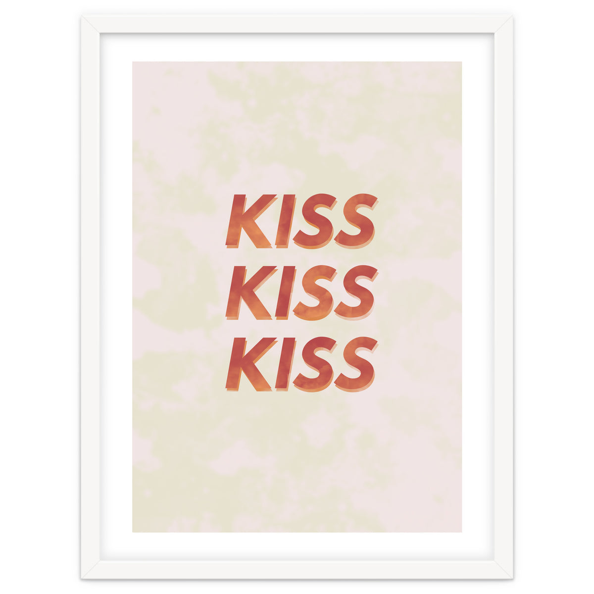 Kiss Kiss Kiss Love Typography
