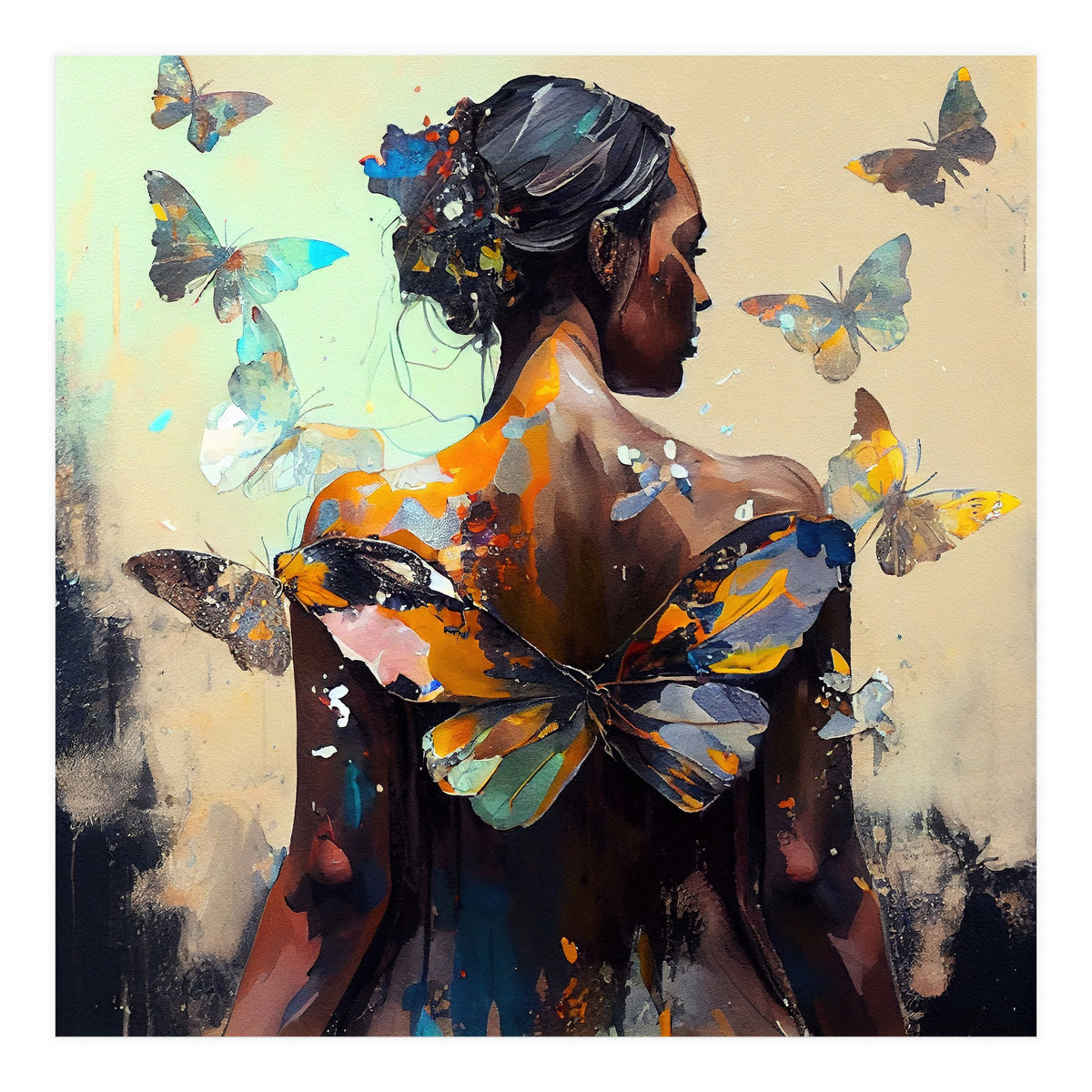 Powerful Butterfly Woman Body #6 (Print Only)