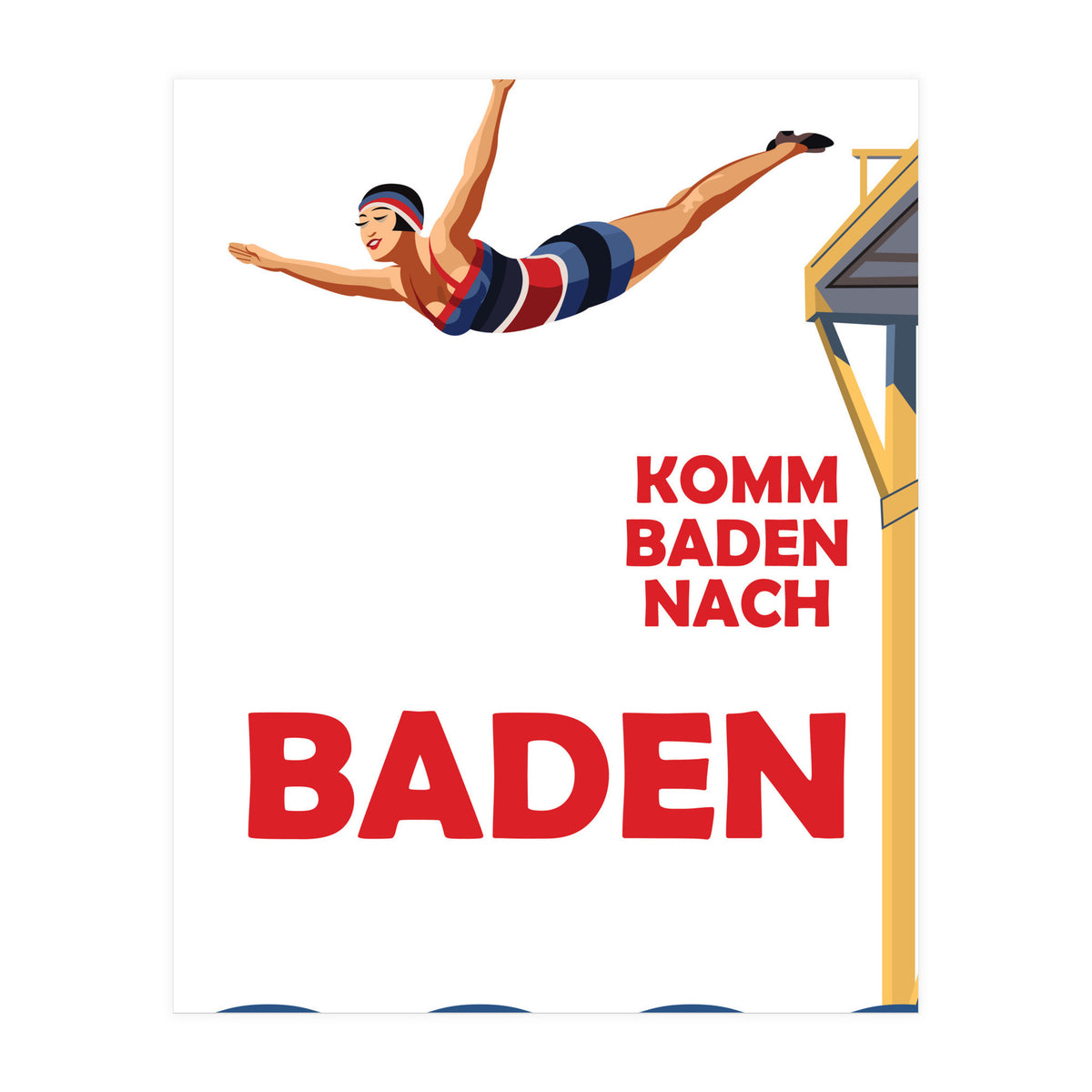 Baden Baden Swim Girl (Print Only)