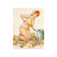 Beautiful Chubby Girl In The Garden (Print Only)