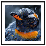 Close Up Penguin In Snow With Water Droplets thumbnail
