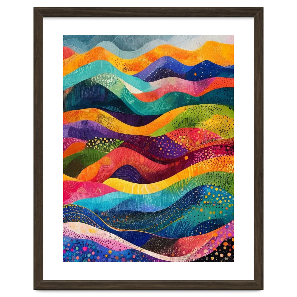 Abstract Rainbow Rolling Hills Landscape
