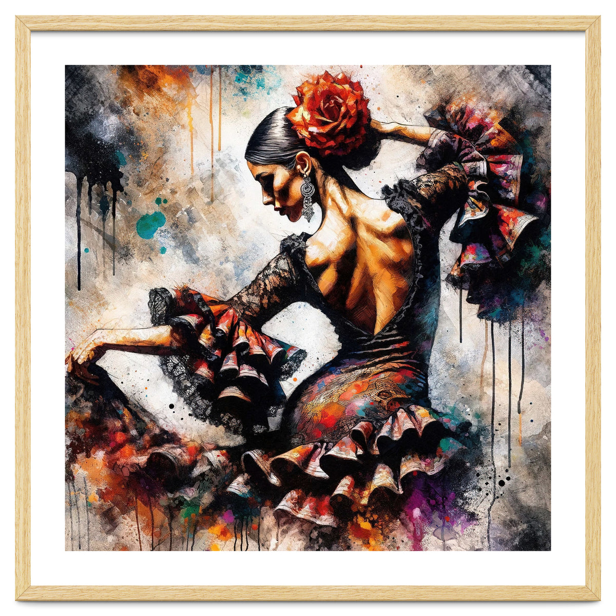 Watercolor Flamenco Dancer #4