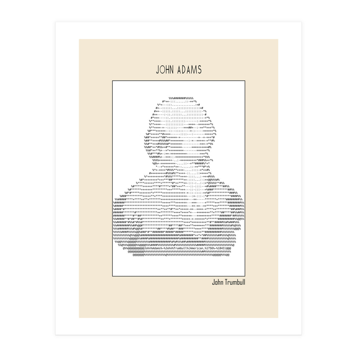 John Adams – John Trumbull (ascii Art) (Print Only)
