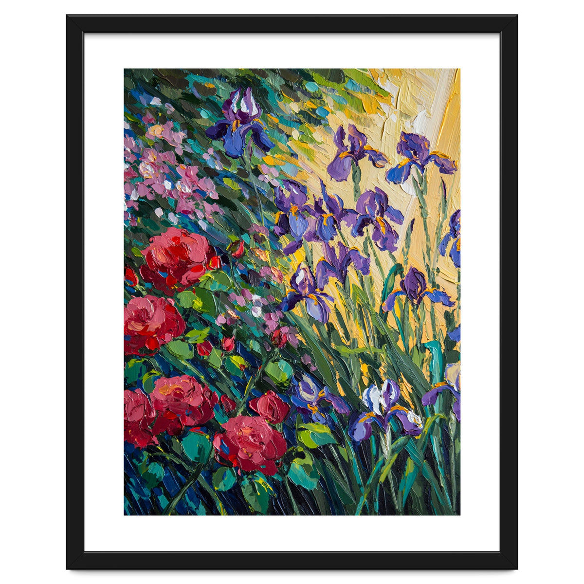 Expressive Heavy Impasto Floral Oil Painting