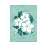 White Flowers On Mint (Print Only) thumbnail