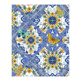 Sicilian Italian Tiles Butterflies And Flowers (Print Only) thumbnail