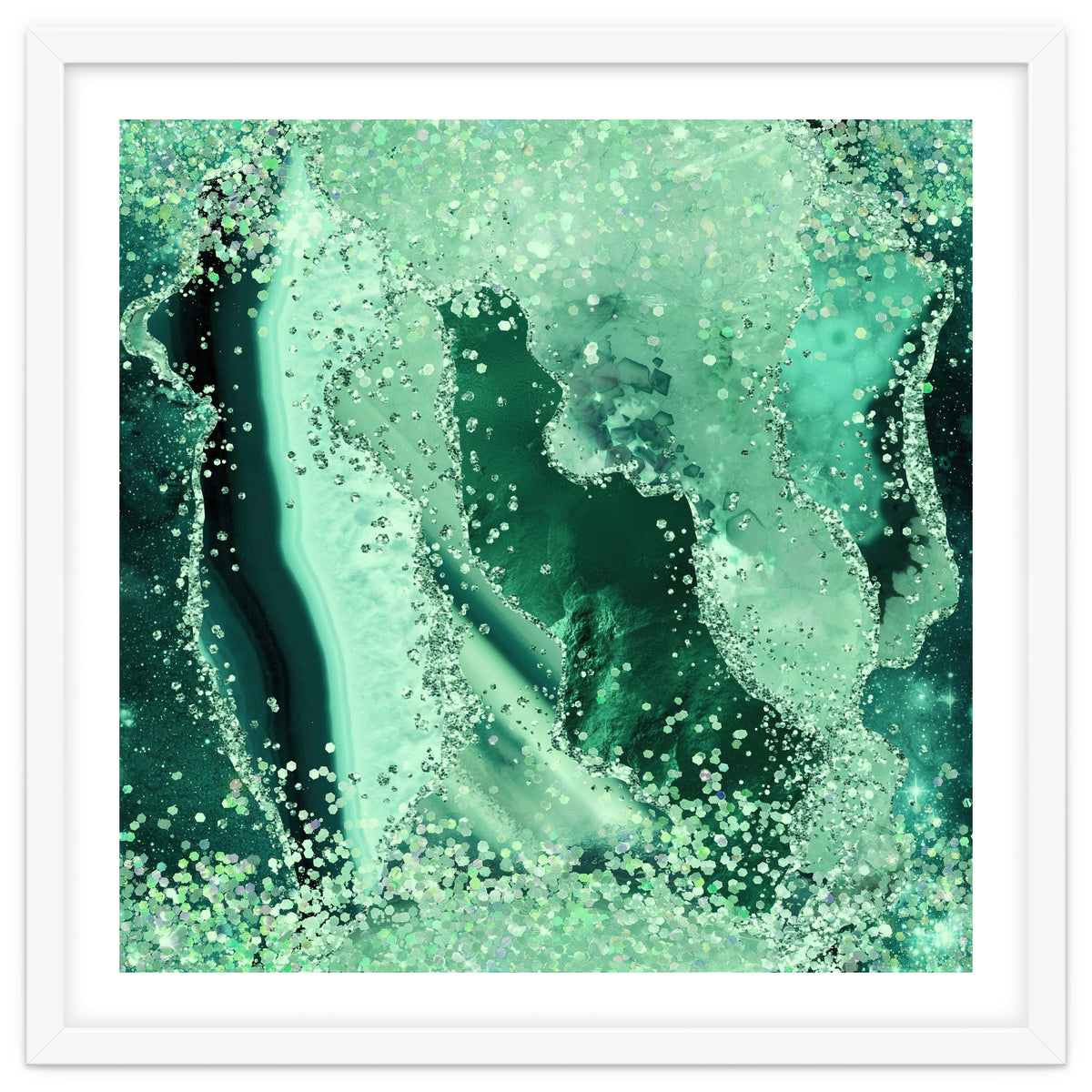 Emerald Glitter Agate Texture 03