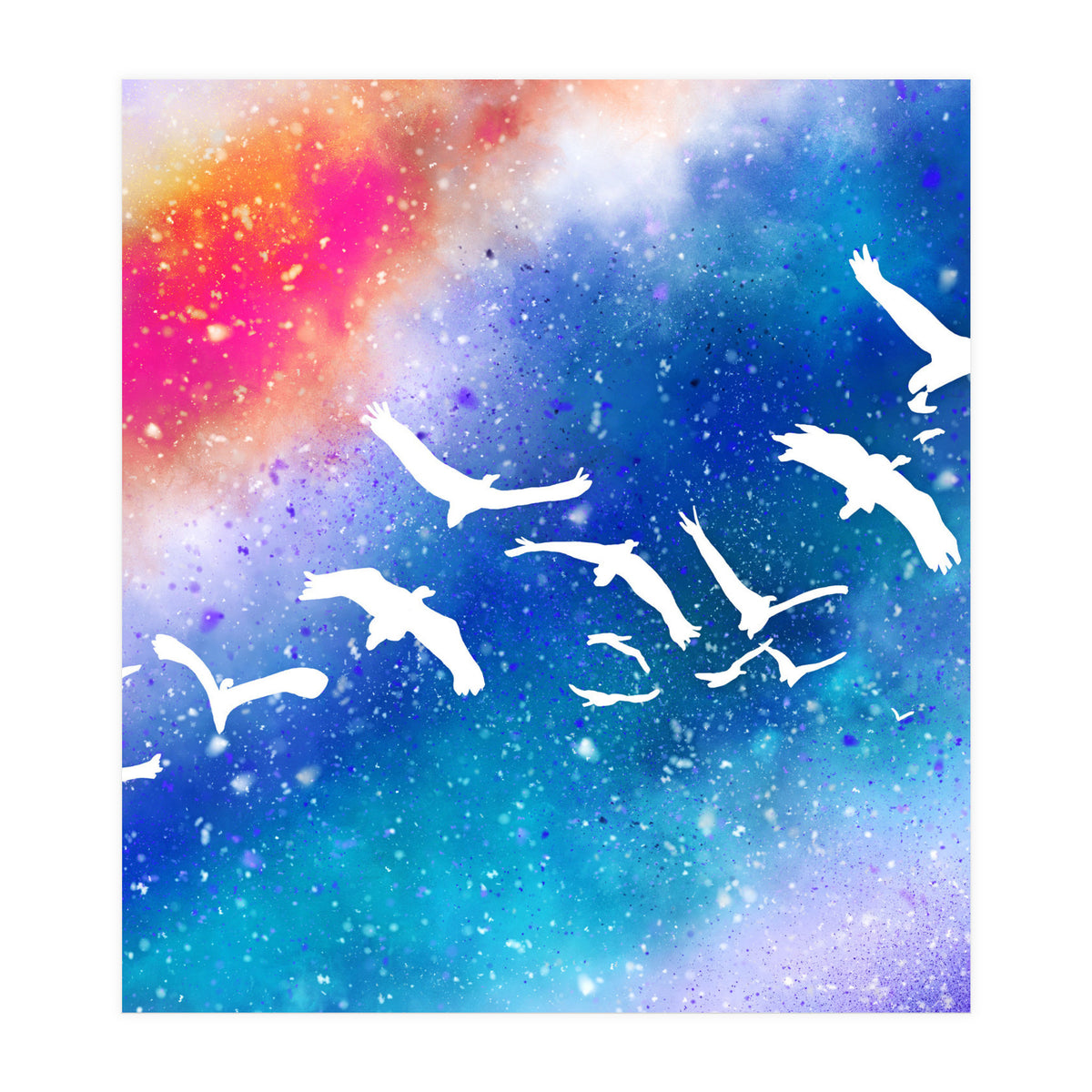 Spread Your Wings, Birds Freedom Fly Painting (Print Only)