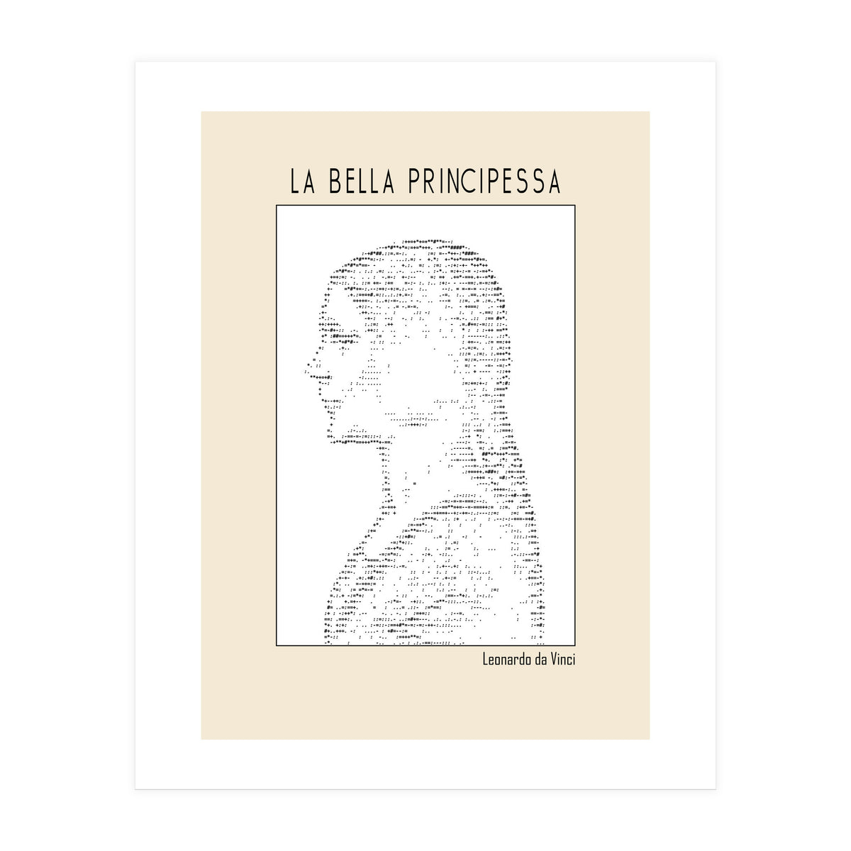La Bella Principessa – Leonardo Da Vinci Ascii Art (Print Only)