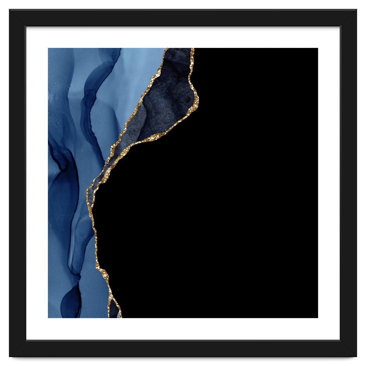 Navy & Gold Agate Texture 09