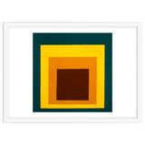 JOSEF ALBERS - HOMAGE TO THE SQUARE DARK GREEN YELLOW ORANGE BROWN thumbnail