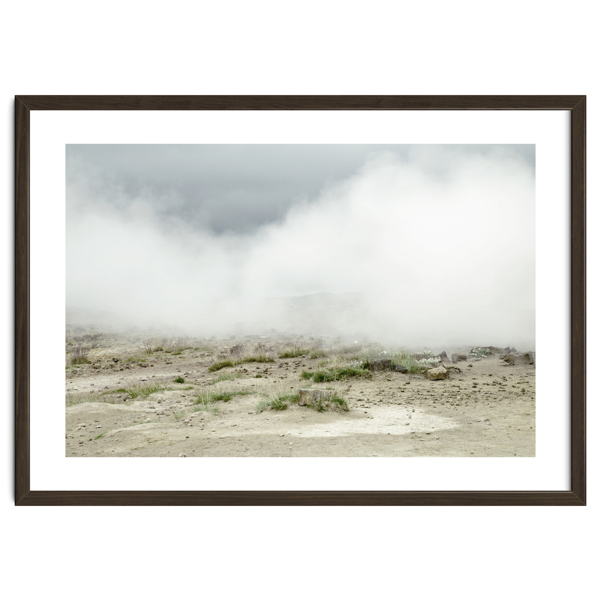 Landscape covered by hot spring steam - Iceland