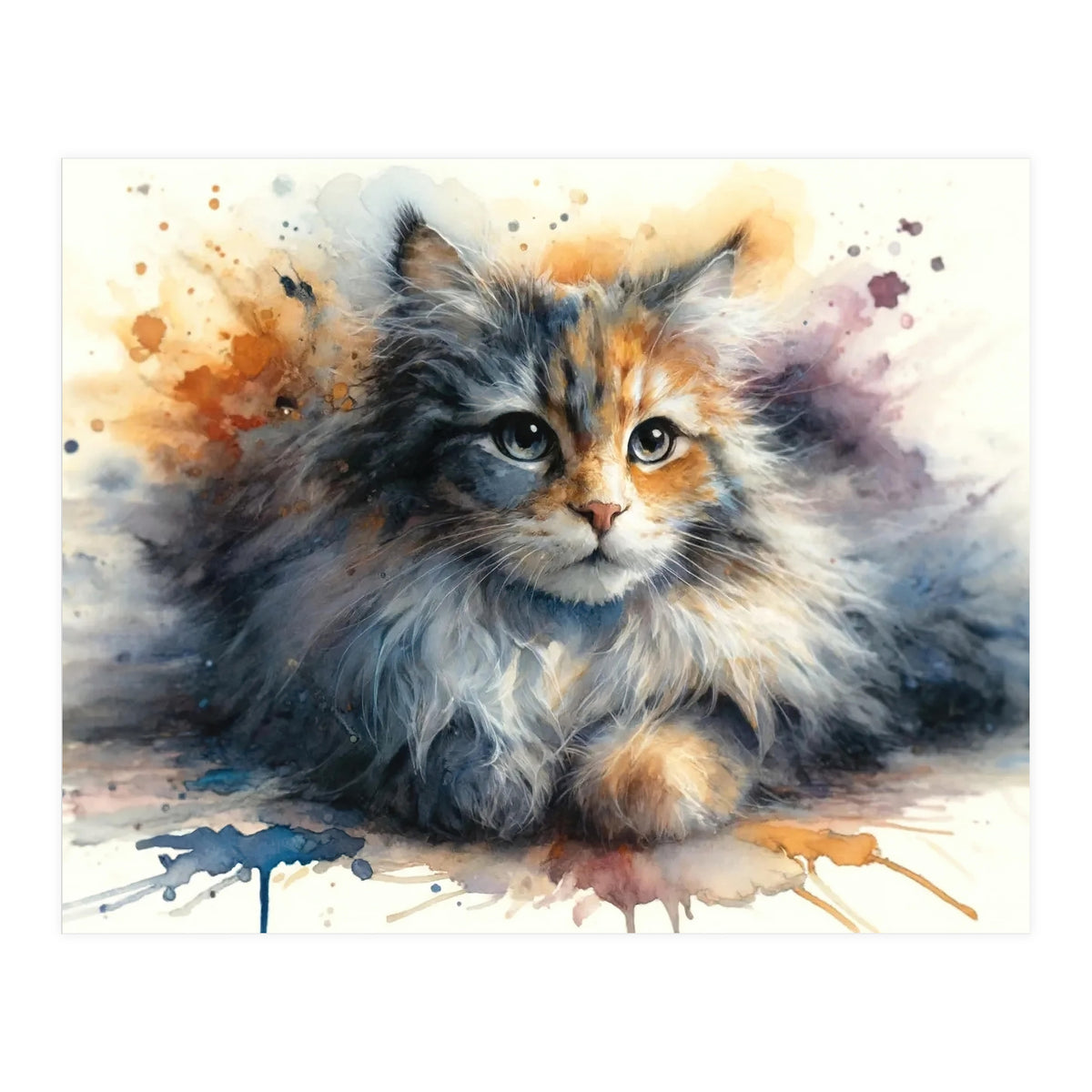 Whimsical Kitten Splash (Print Only)