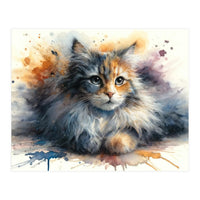 Whimsical Kitten Splash (Print Only)