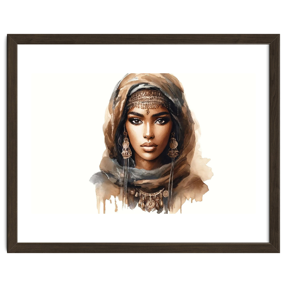 Desert Muse Watercolor Portrait