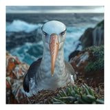 Black Browed Albatross Perched On Nest Near Ocean (Print Only) thumbnail