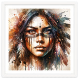 Powerful Tribal Warrior Woman Masked Gaze thumbnail