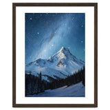 Majestic Snow-Capped Mountain Peak Under a Brilliant Starry Night Sky thumbnail
