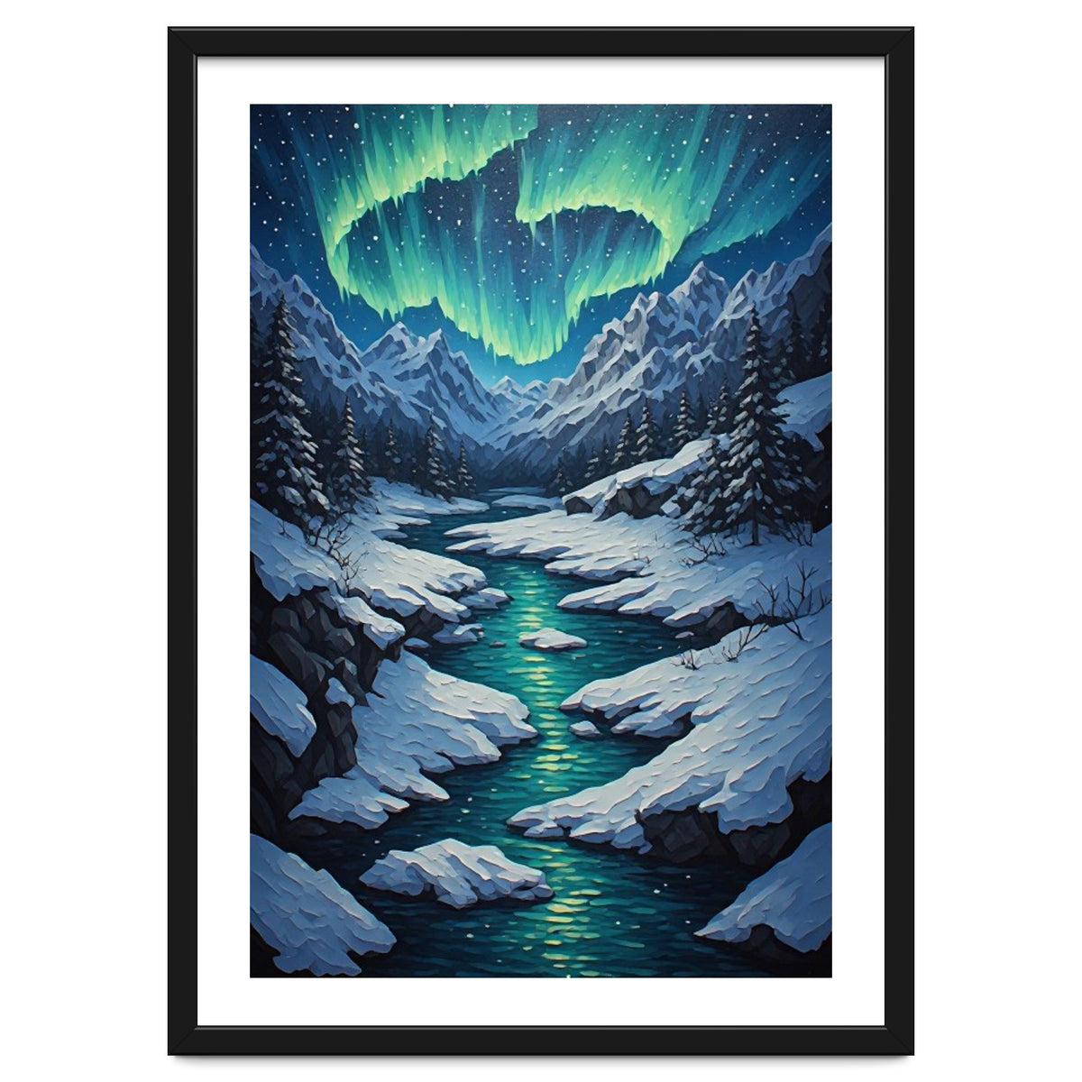 Ethereal Northern Lights: Arctic Winter Valley