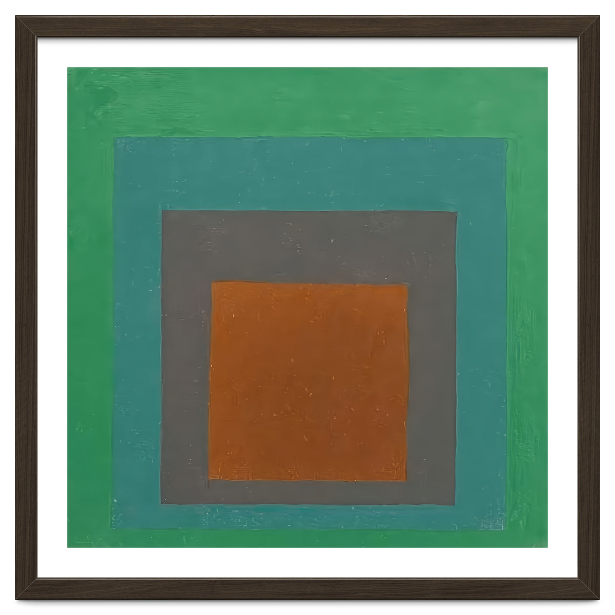 JOSEF ALBERS - HOMAGE TO THE SQUARE GREY BROWN GREEN