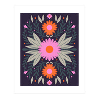 Pink And Orange Flowers (Print Only)