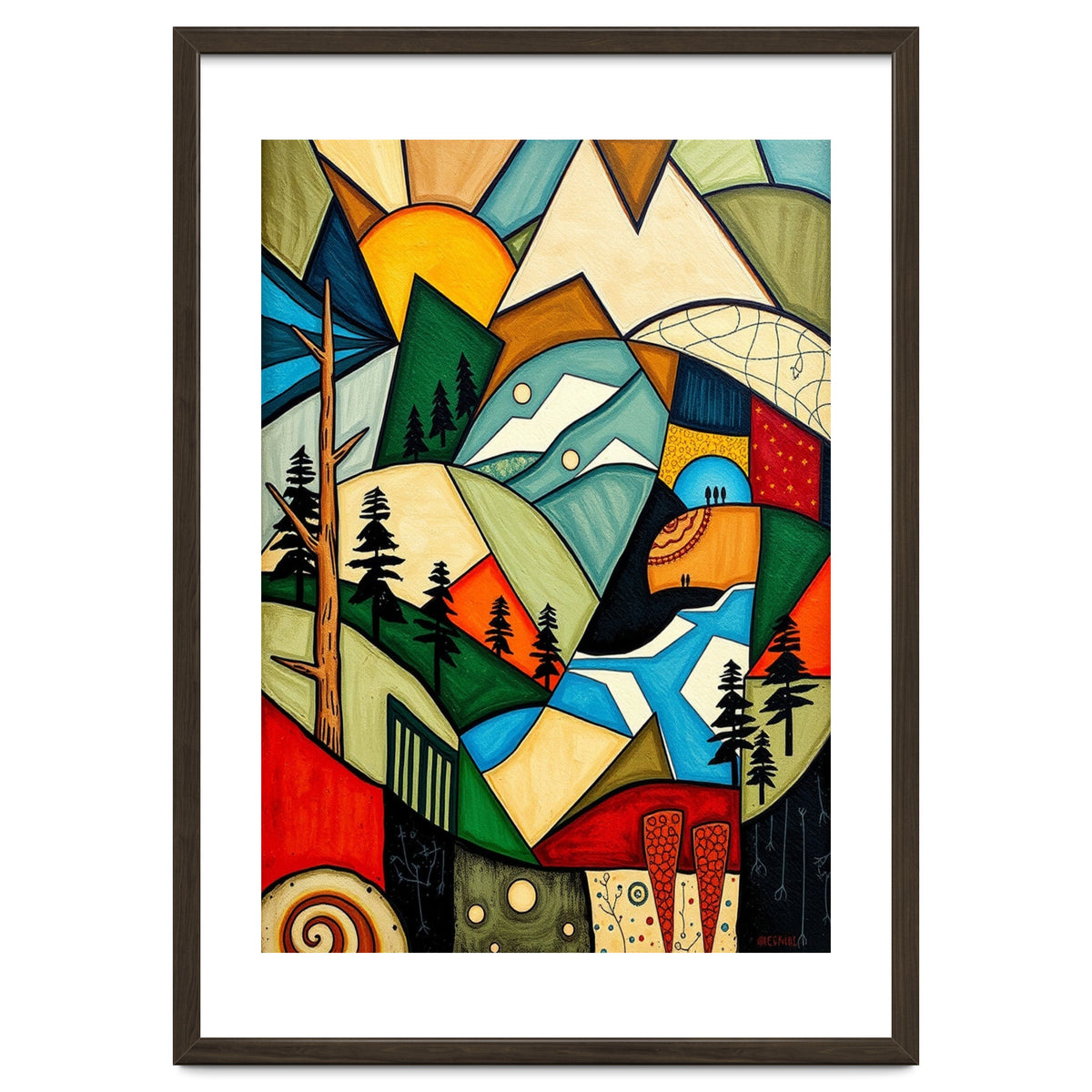 Abstract Nature Tree Mountain