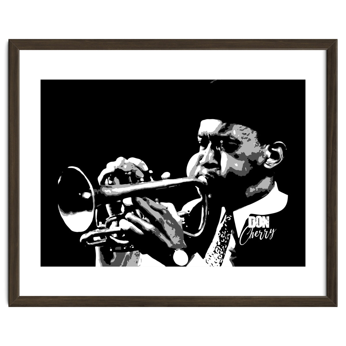 Don Cherry American Jazz Trumpeter in Grayscale
