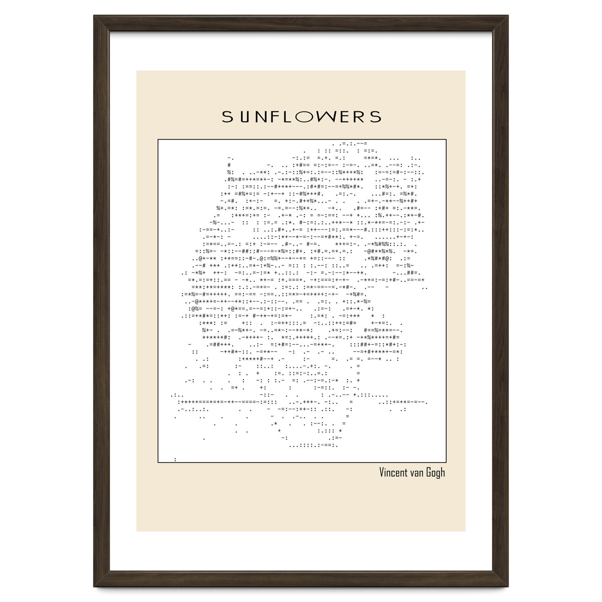 Sunflowers – Vincent van Gogh (1888) (ascii art)