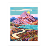 Alice In Wonder Valley, Nature Landscape Floral Positivity Meadow, Mountains Travel Pastel Bohemian Eclectic Spring, River Hope Vintage Good Vibes (Print Only) thumbnail