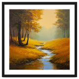 Golden Autumn Forest Path with Winding Creek thumbnail
