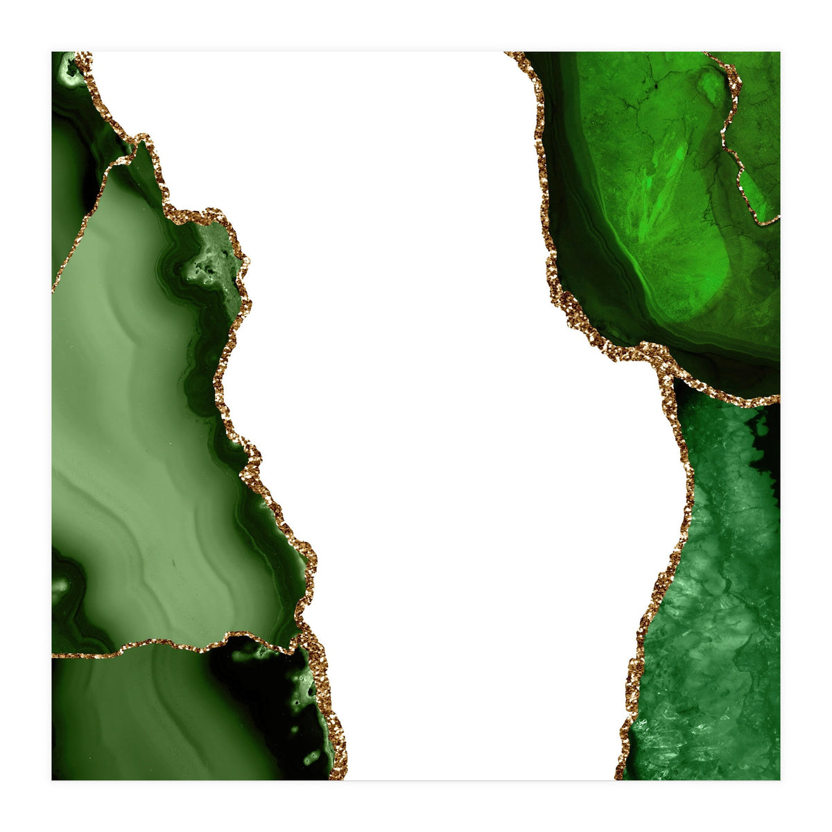 Green & Gold Agate Texture 21 (Print Only)