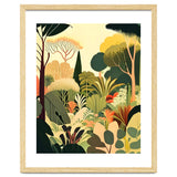 Pastel Garden, Botanical Nature Plants Jungle, Bohemian Eclectic Forest Illustration thumbnail